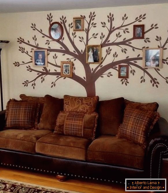 Porodično stablo u dnevnoj sobi
