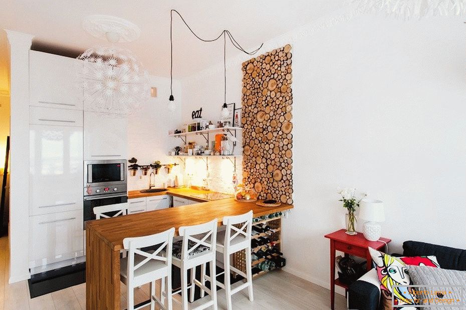 30 primera kuhinje-dnevne sobe za 20 kvadratnih metara.