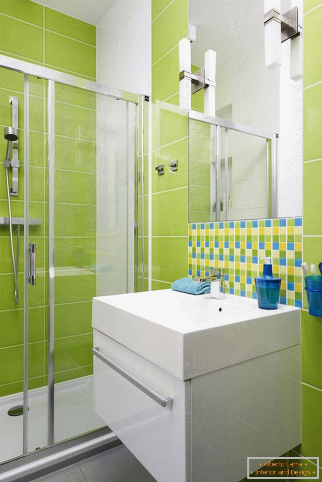 Dizajn kupatila u svetlo zelenoj boji