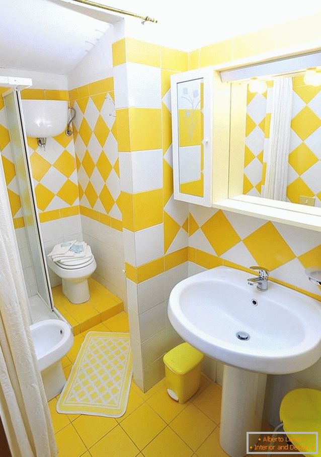 Sunčano dekorativno kupatilo u žutoj boji