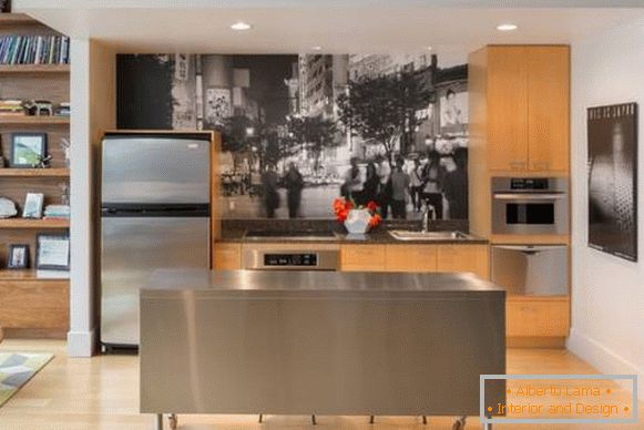Crno-bela pozadina za kuhinju - foto 2017 savremene ideje