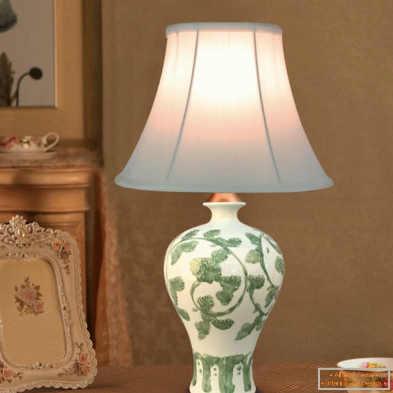 Evropski stil-110-u-220-u-izvori-svjetlo-tkanine-lampe-keramičke-sijalice-spavaća soba-porcelan-stol svjetiljke