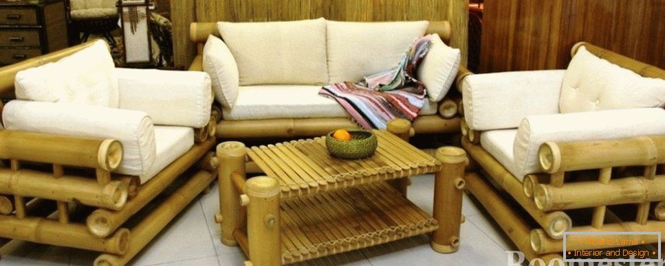 Nameštaj od bambusa sa jastucima