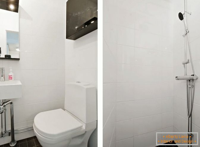 Kupatilo studio apartman u bijeloj boji