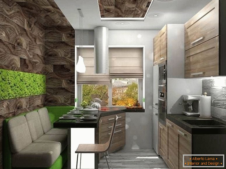 Primjer kombinacije radne površine sa trpezarijom u kuhinji u ekološkom stilu