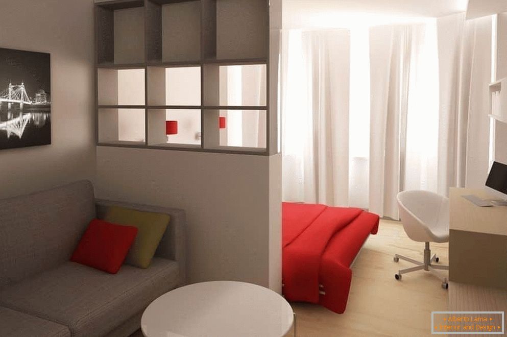 Dizajn spavaće sobe i dnevnog boravka u jednoj prostoriji