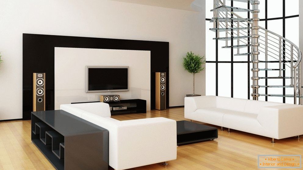 Dizajn dnevne sobe u stilu minimalizma