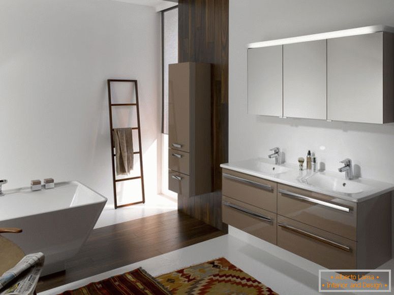 mirisni-moderni-kupatilo-dizajn-ideje-dodatna oprema-enterijer-sa-braon-plutajuća-suština-kabinet-zajedno-dva-bijela-umivaonik-takođe-hrom-slavina-plus-zidni-pravougaonik-ogledalo- bela-bez-stojeća-b