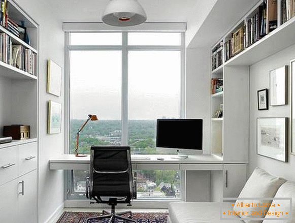 dizajn kancelarije u stanu u modernom stilu, fotografija 20
