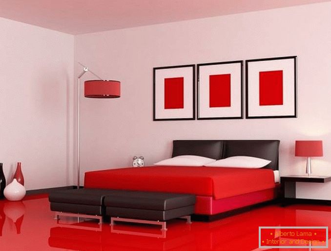 crveni dizajn spavaće sobe, foto 25