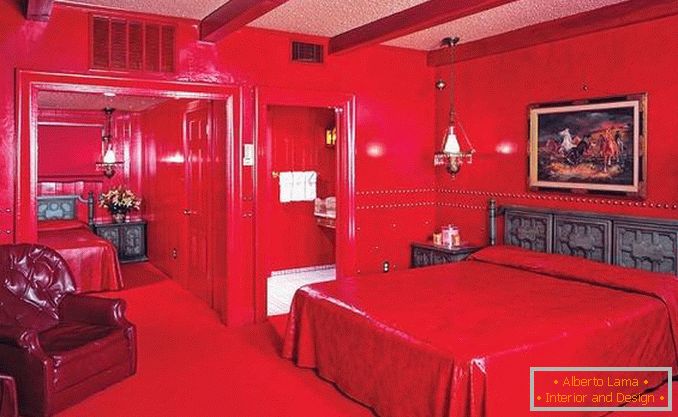 crveni dizajn spavaće sobe, fotografija 28