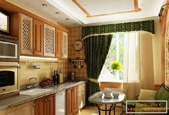 dizajn kuhinje sa balkonom i kaučom, fotografija 31