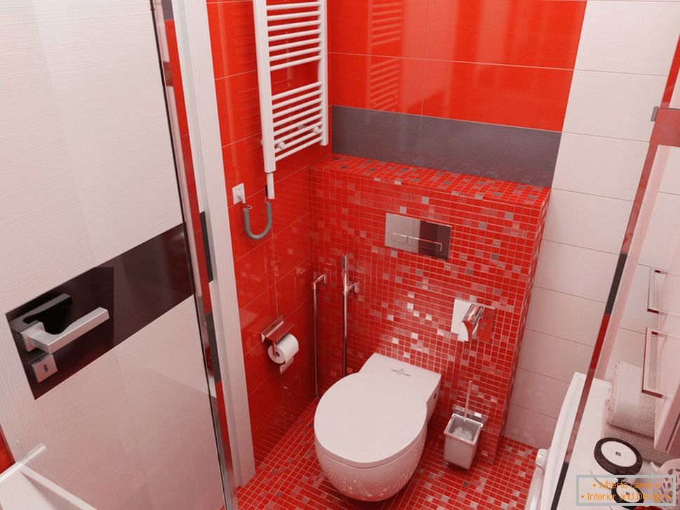 Dizajn kupaonica sa crvenim akcentima