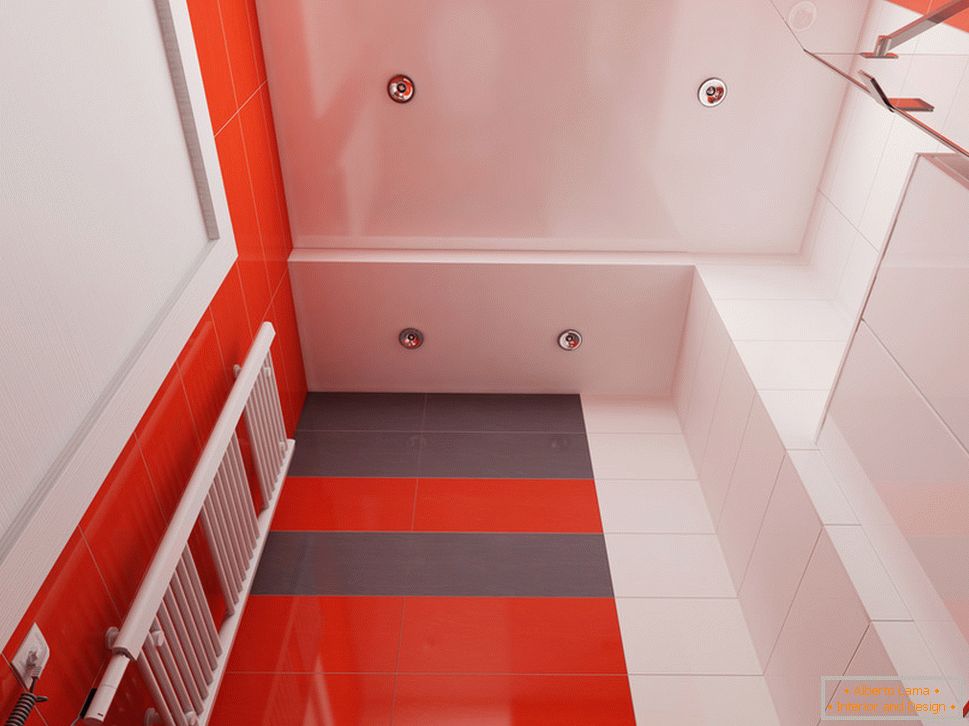 Dizajn kupaonica sa crvenim akcentima - фото 3