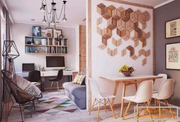Dizajn studio apartman 40 m2 u skandinavskom stilu