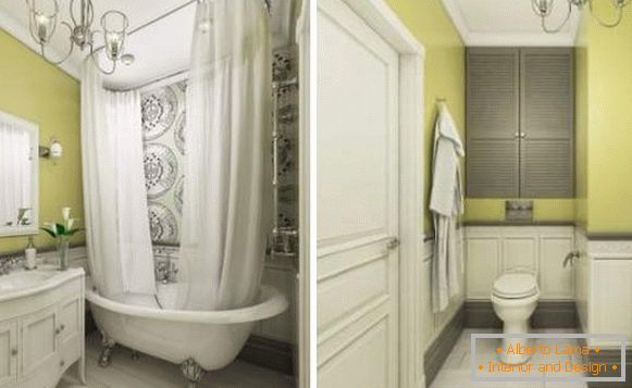 Ideje za dizajn studio apartmana 40 m2 M - fotografija kupatila u klasičnom stilu