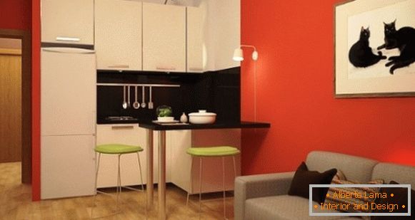 Moderan dizajn studio apartman 25 m2 M - foto kuhinja dnevni boravak