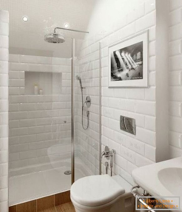 Dizajn kombiniranog kupatila - fotografija sa tuš kabinom
