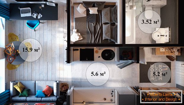 dizajniran mali studio apartman 30 кв м 