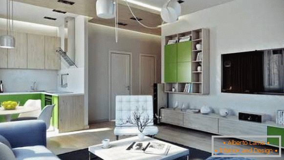 Dizajn malog studijskog stana u Hruščovu - fotografije u modernom stilu