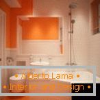 Kupatilo sa narančasto belim enterijerom