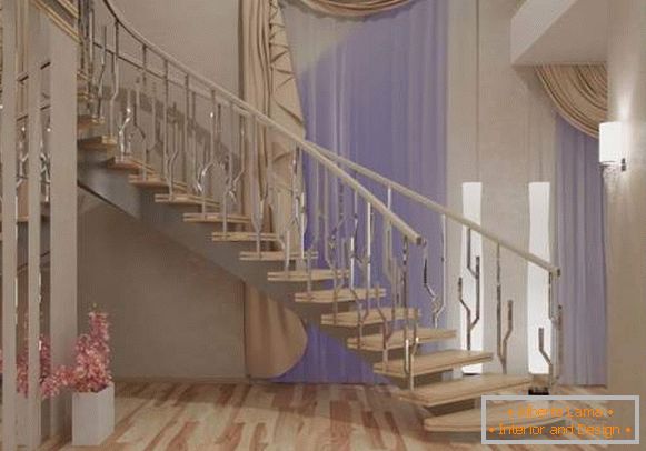 Ideja o dizajnu dvorane sa stepeništem u unutrašnjosti privatne kuće