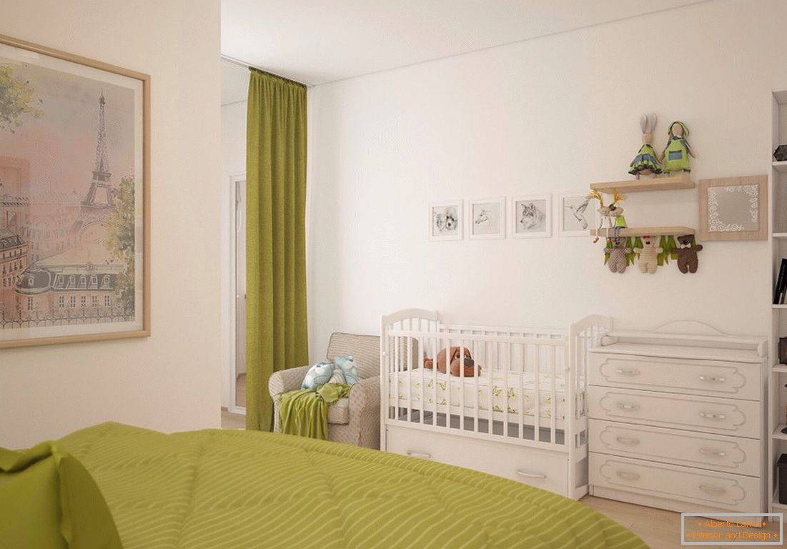 Dizajn spavaće sobe sa dječjim krevetom