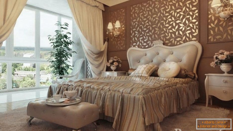 Osvetljenje spavaće sobe u klasičnom stilu podeljeno je na prirodno i veštačko