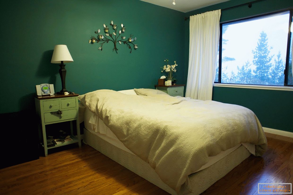 Nijanse zelene u dizajnu spavaće sobe