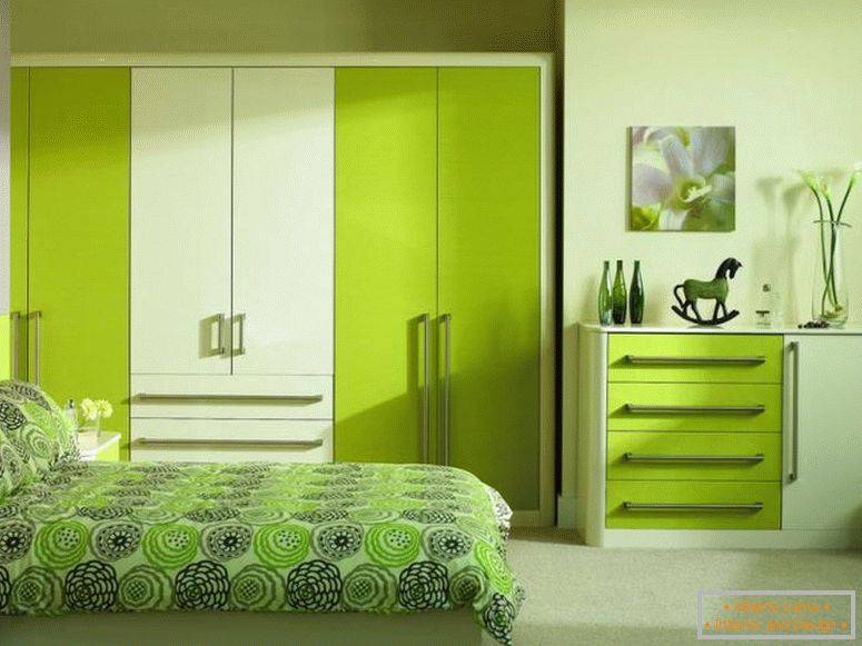 Spavaća soba svetlo zelene boje