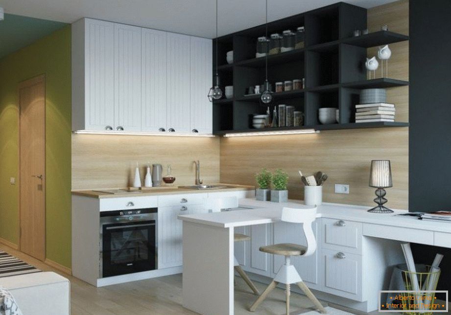Kuhinja u garsonijskom stilu površine 22 m2