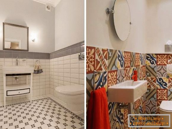 Dizajn toaleta - fotografije lepih pločica u unutrašnjosti