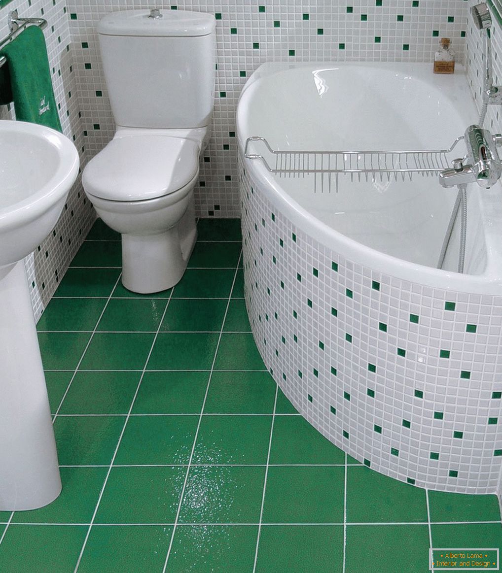 Zeleno i belo kupatilo