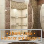 Dizajn uskog kupatila sa velikim ogledalom