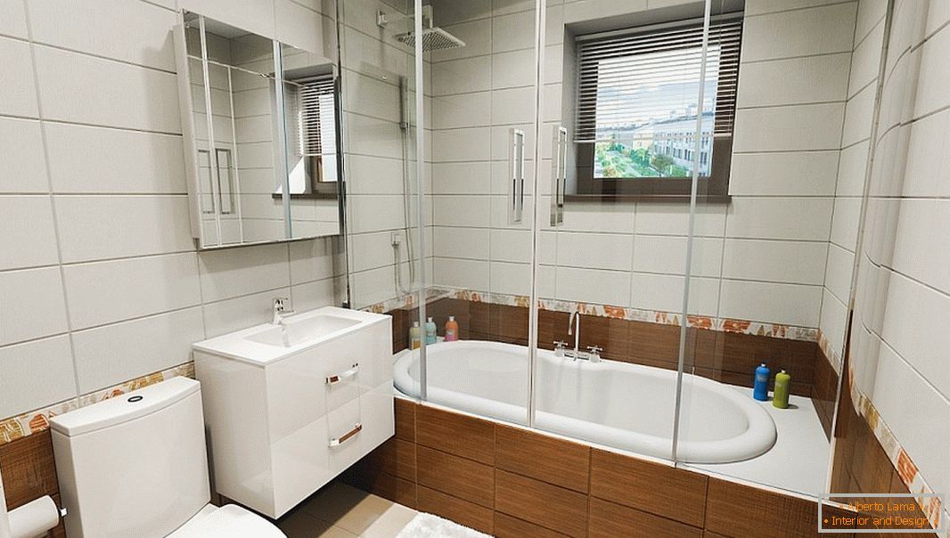 Moderno kupatilo sa kvadratnim prozorom