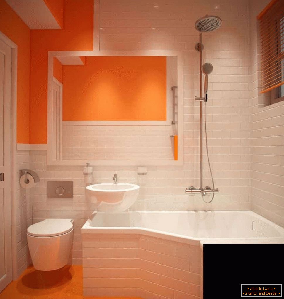 Narančasta bela kupaonica