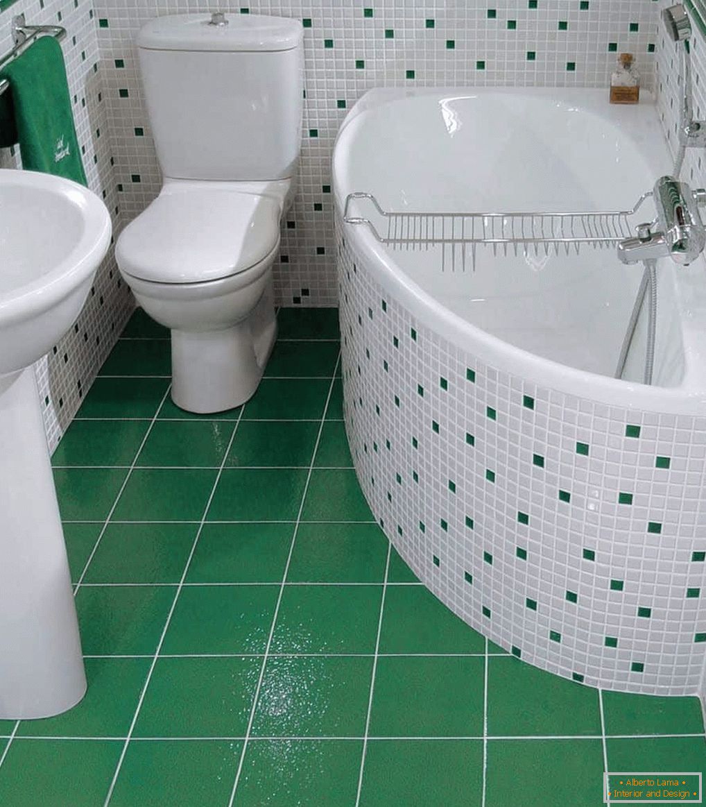 Bijelo i zeleno kupatilo