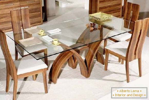 dizajnerski stakleni trpezarijski sto, foto 17