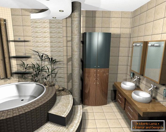 Projektna kupaonica u stilu studentskog dizajna u Art Nouveau.