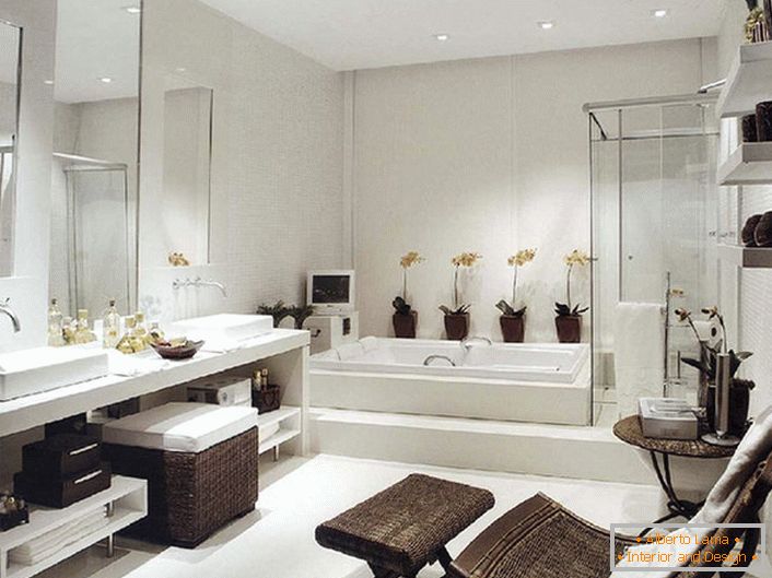Luksuzno kupatilo u stilu Art Nouveau. Uprkos dovoljnoj kvadraturi, nameštaj za kupatilo je izabran prostran i funkcionalan. 