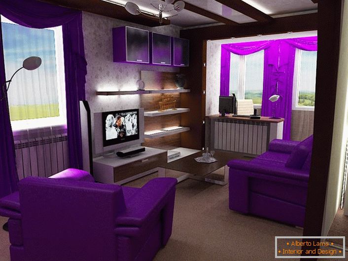 Svetli akcenti sočne purpurne čine dnevne sobe u stilu Art Nouveau zaista ekskluzivne.