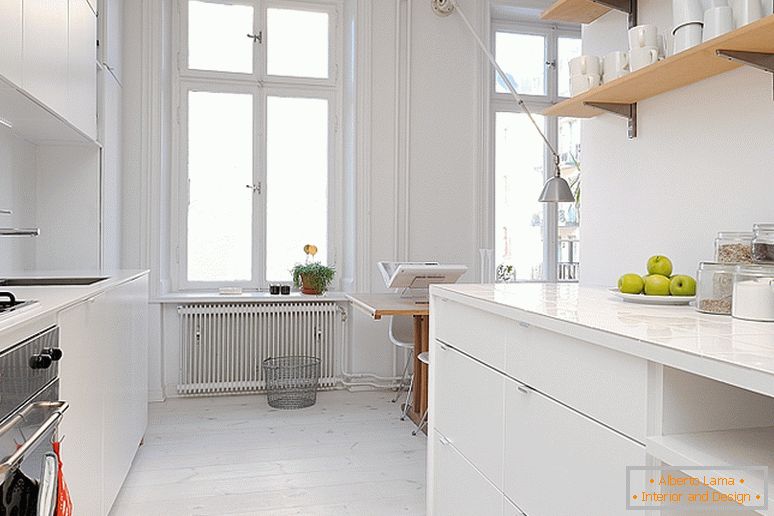 Kuhinja luksuznih malih apartmana u Švedskoj