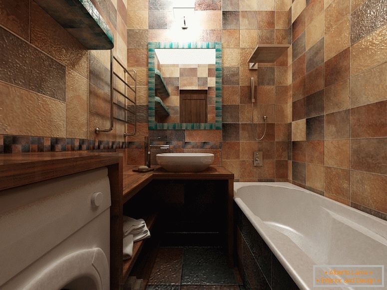 Moderno kupatilo u bronzanoj boji