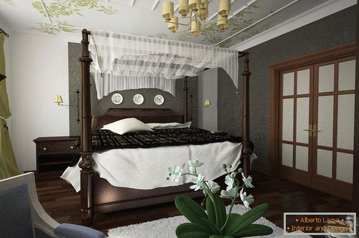 Ušuškana spavaća soba u kući francuske porodice.