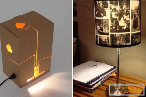 Stolne lampe od kartona i fotografije