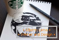 Ilustracije Tomoko Sintanija na naočale Starbucks