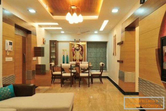 Unutrašnjost apartmana u modernom indijskom stilu - fotografija