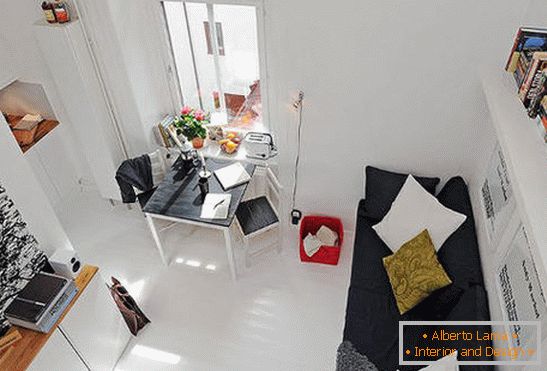 Inovativni izgled: mali studio apartman u crno-beloj boji