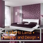 Ljubičasta boja za dizajn spavaće sobe