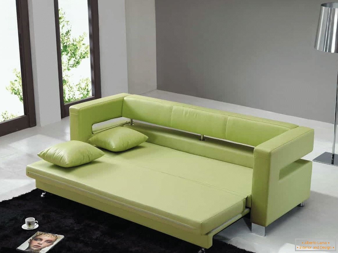 Kauč ​​koji se može uvući u zelenu eko kožu